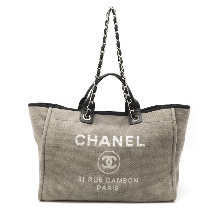 Buy [Bag] CHANEL Chanel Deauville GM Logo Tote Bag 2WAY Chain Shoulder  Shoulder Bag Canvas Leather Gray Black Black A66941 from Japan - Buy  authentic Plus exclusive items from Japan | ZenPlus