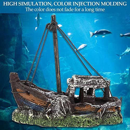 Small Resin Fishing Boat Decorative Ornament (E)