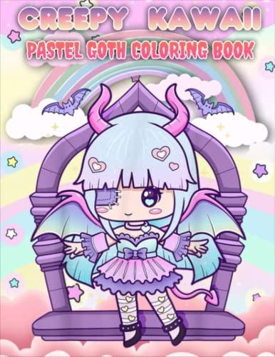 Spooky Cute Coloring Books, Pastel Goth Coloring Book, Funny