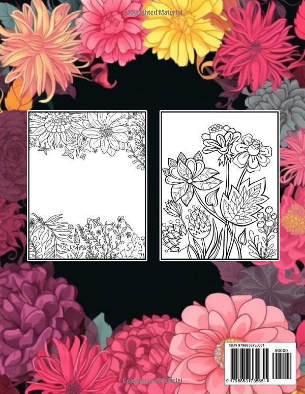 Dreaming Flowers Bloom Adult Coloring Book for Women: Beautiful