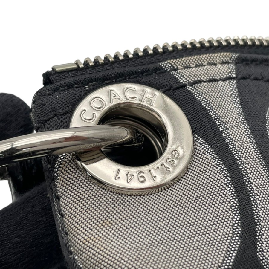 COACH Op Art Y2K Vintage Signature One Shoulder Bag Gray Black