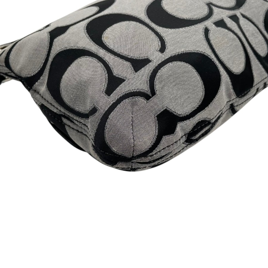 COACH Op Art Y2K Vintage Signature One Shoulder Bag Gray Black