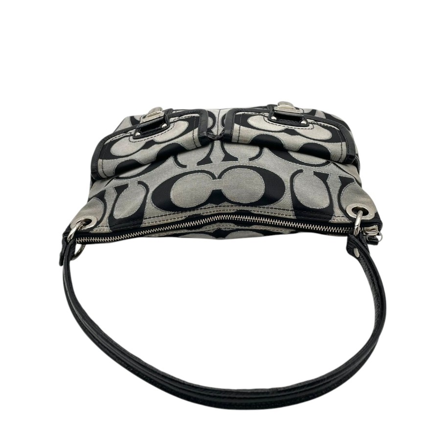 COACH Op Art Y2K Vintage Signature One Shoulder Bag Gray Black