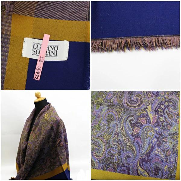 Buy Luciano Soprani Large Shawl Stole Paisley Pattern Purple Used