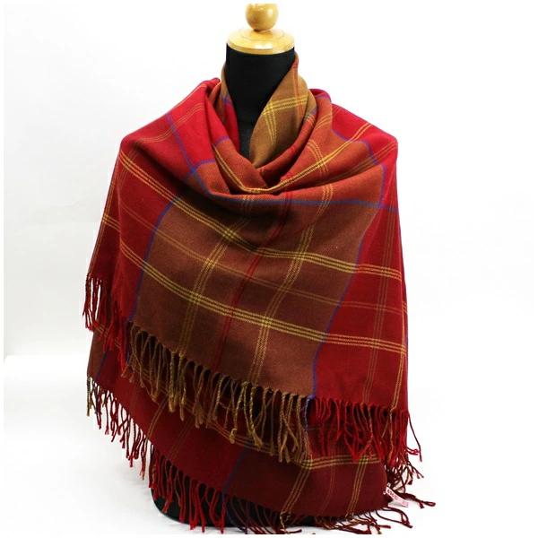 Buy Aquascutum Throw Large Stole Red x Check 148 x 130 cm Used AB