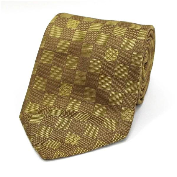 ルイ ヴィトン シルク ネクタイ ダミエ柄 中古 ABランク LOUIS VUITTON