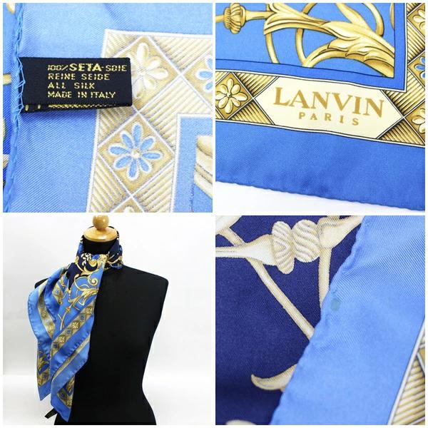 ランバン シルク スカーフ ネイビー×ブルー 中古 ABランク LANVIN | 女性用 レディース - 日本の商品を世界中にお届け | ZenPlus