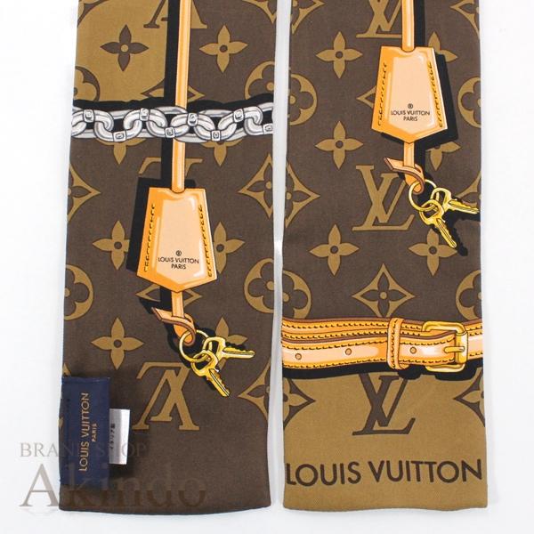 Louis Vuitton M78655 Silk Scarf Bandeau Monogram Confidential Brown Used
