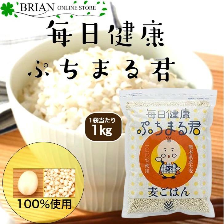 もち　もっちり　日本の商品を世界中にお届け　ZenPlus　大麦100%　毎日健康ぷちまる君　国産　麦ご飯　麦ごはん　もちむぎ　もち　麦飯　食物繊維　1kg　麦　熊本県産　西田精麦　もち麦　ぷちぷち　むぎ飯
