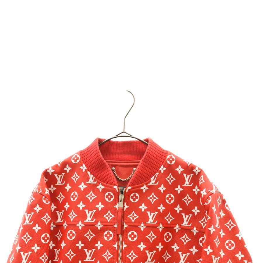 Supreme lv leather online jacket