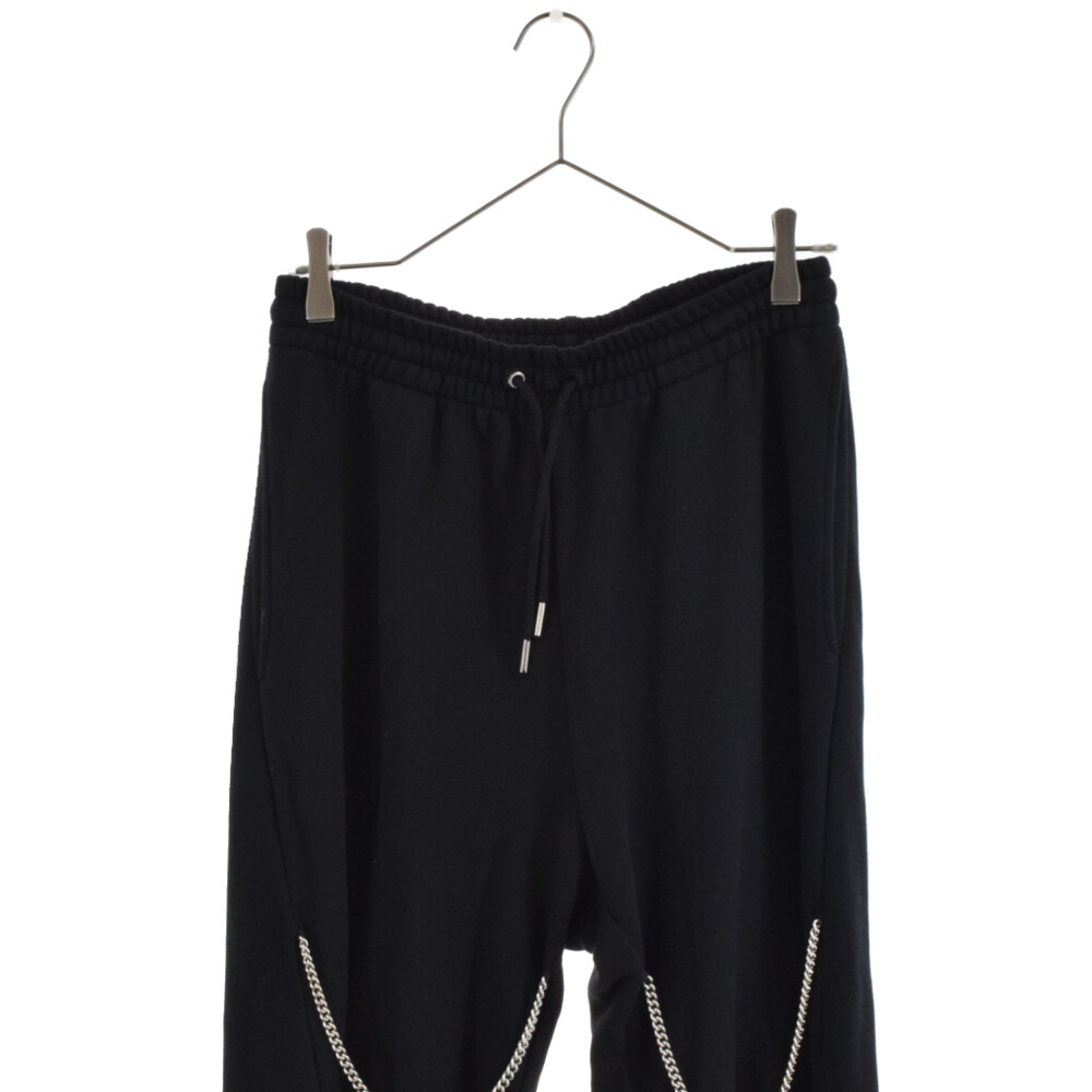 Celine 21AW CHAINS TRACK PANTS IN COTTON FLEECE cotton fleece chain jogger  pants sweatpants 2Z108052H black S black