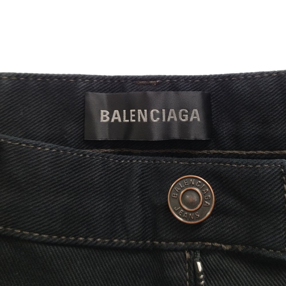 BALENCIAGA バレンシアガ 22AW Super Fitted Jeans 719333 TNW54 スーパーフィット カットオフ デニムパンツ ブラック