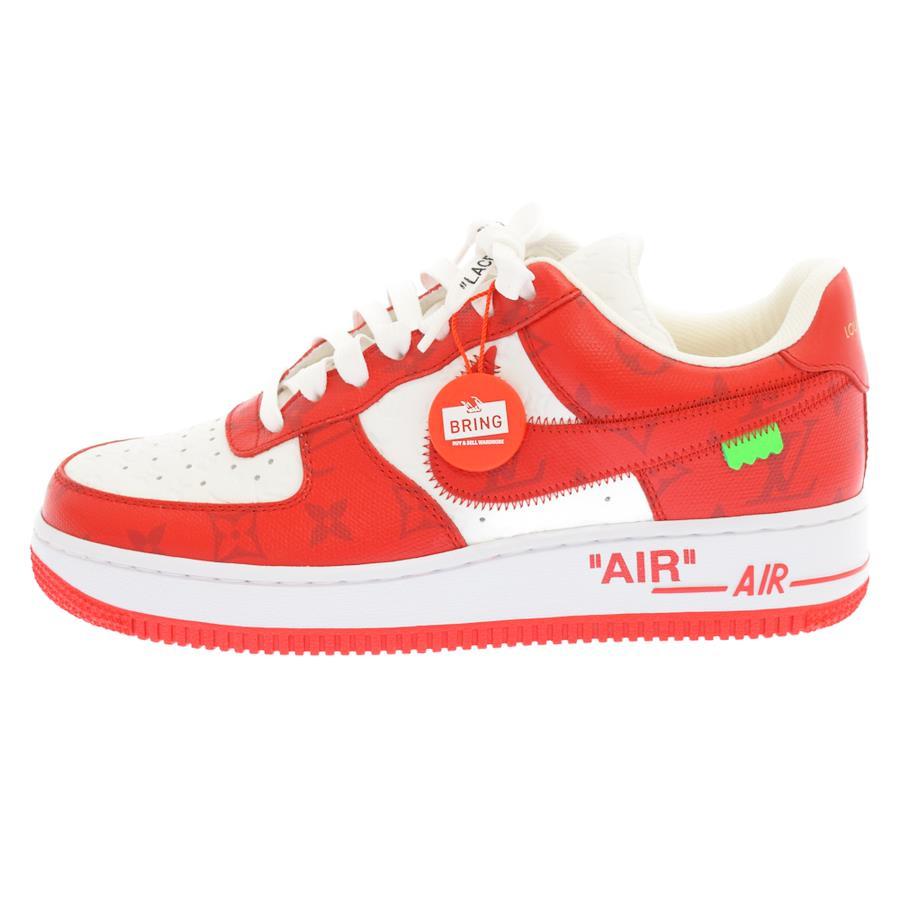 Nike Louis Vuitton Air Force 1 Low By Virgil Abloh Red Sneaker in White