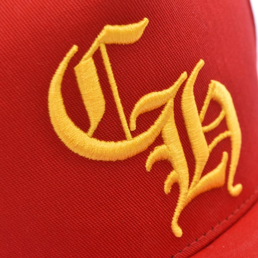Chrome Hearts 22K TRUCKER CAP Logo Embroidery Baseball Cap Hat  Red/Yellow/Gold *With Latest Purchase Lighting Certificate OS  Red/Yellow/Gold