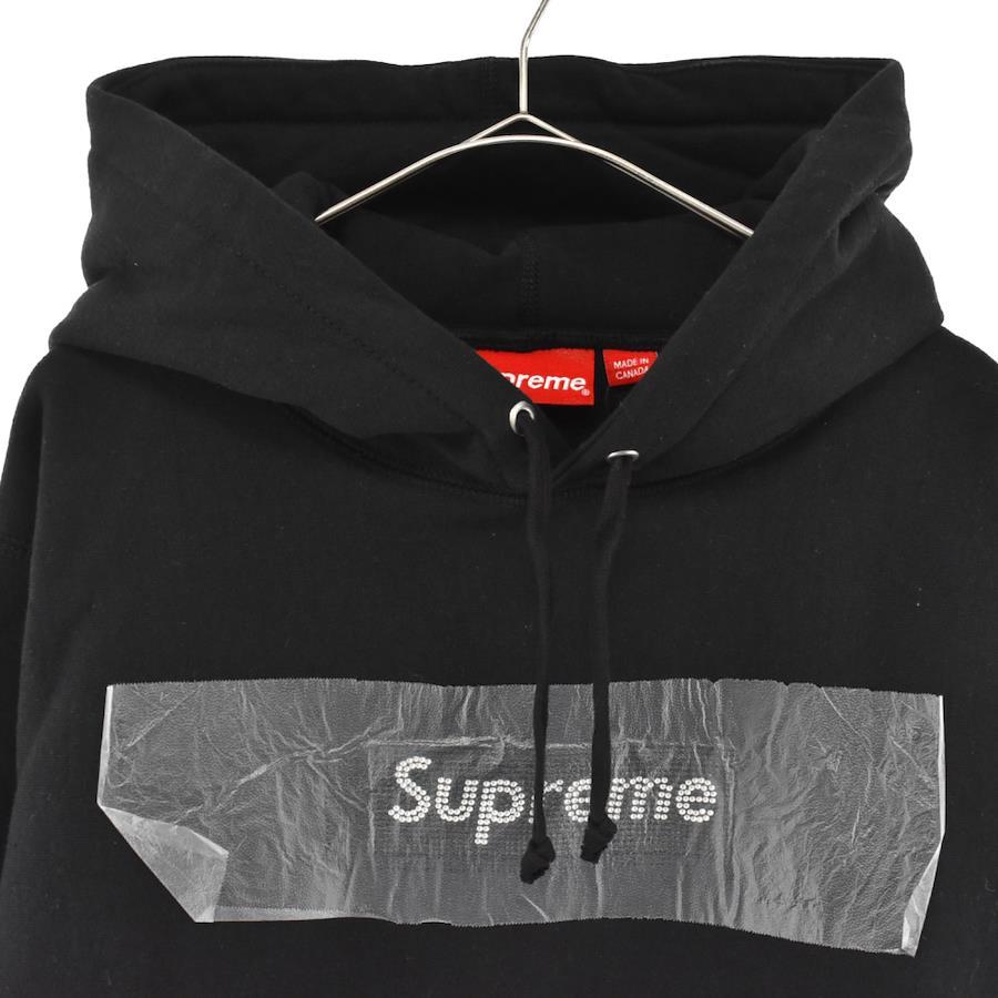 Supreme 19SS×SWAROVSKI Swarovski Box Logo Hooded Sweatshirt Swarovski Box  Logo Pullover Sweatshirt Black M Black