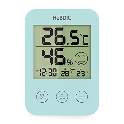Buy HuBDIC (Highest/Lowest Temperature and Humidity Recording) Temperature,  Humidity, Time, Face Mark, Simple Thermo-Hygrometer, Digital Thermometer,  Hygrometer, High Precision, Home Use, Thermo-Hygrometer, Greenhouse  Thermometer, Room Temperature