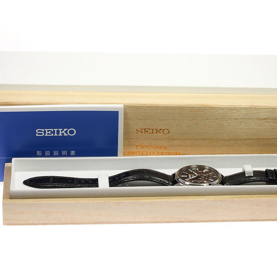 ☆極美品★箱付き【SEIKO】セイコー プレサージュ 漆・白檀塗限定モデル パワーリザーブ SARW045/6R21-01F0 自動巻き  メンズ_707121【ev20】