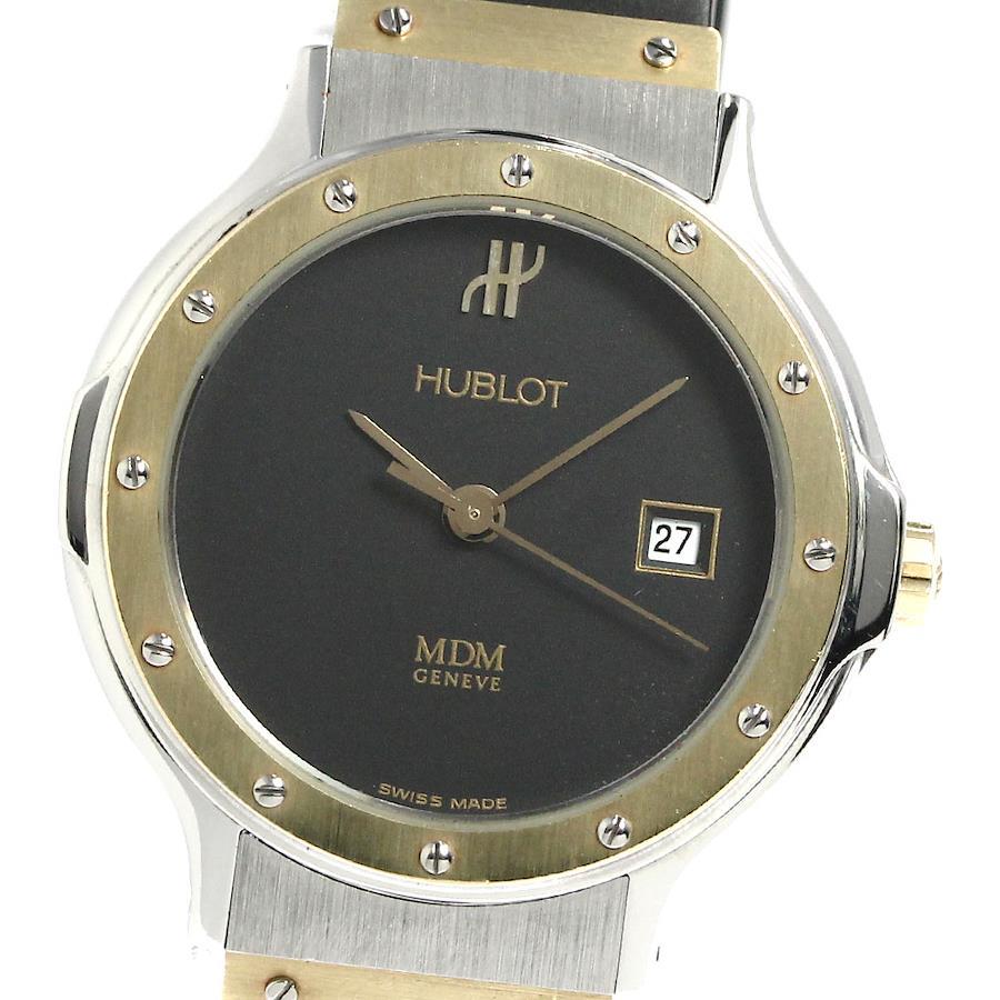 ウブロ HUBLOT 1390.100.2 MDM クラシック YGベゼル デイト クォーツ レディース 良品 _764988【ev10】