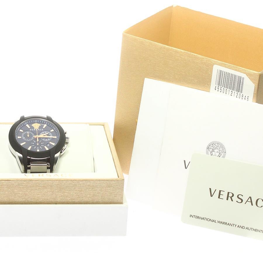 ヴェルサーチ VERSACE VEM800218 キャラクタークロノ クォーツ メンズ 極美品 箱・保証書付き_774690