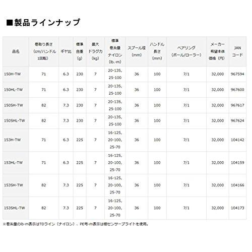 ダイワ(DAIWA) ベイトリール 14 タトゥーラ HDカスタム 153HL-TW (2014