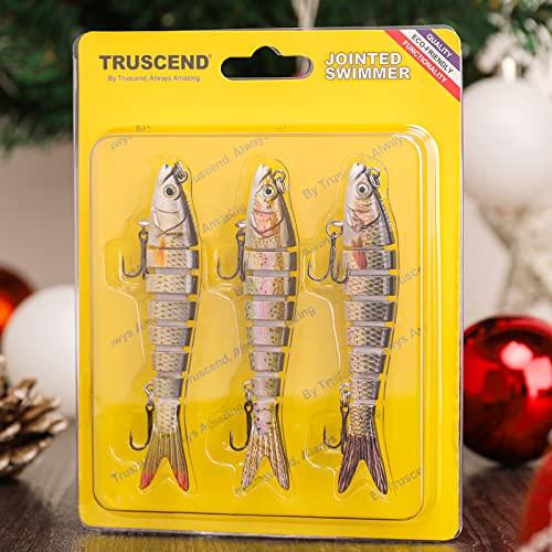 TRUSCEND Fishing Lures for Bass Trout Multi Jointed Swimbaits Slow Sinking  Bionic Swimming Lures Bass Freshwater