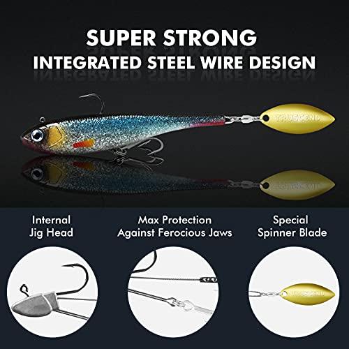 Buy TRUSCEND Pre-Rig Jig Head Soft Fishing Lure, Paddle Tail Swimbait for  Bass Fishing, Shad or Tadpole Lure with Spinner, Premium Fishing Bait for  Saltwater Freshwater, Trout Crappie Fishing from Japan 