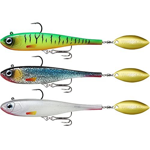 Buy TRUSCEND Pre-Rig Jig Head Soft Fishing Lure, Paddle Tail