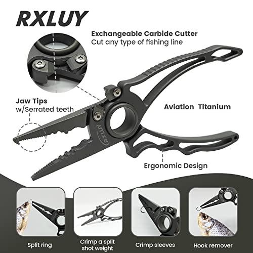 Buy RXLUY Titanium Fishing Pliers Premium Saltwater Fishing Tackle Tungsten  Cutter Split Ring Hook Remover Knot Tying Tool with Strap Ice Fishing  Saltwater Fishing Kit Gift for Men from Japan - Buy