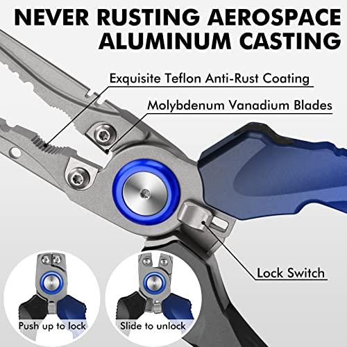 Buy TRUSCEND Fishing Pliers with Mo-V Blade Cutter for Saltwater, Corrosion  Resistant Teflon Coated Multi-Function Fishing Gear as Split Ring Pliers  Line Cutter Hook Remover Fishing Gift for Men Unique from Japan 