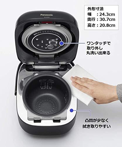 Panasonic Rice Cooker 3 Cups Living Alone Variable Pressure IH Double  Cooking Shine Black SR-JW058-KK