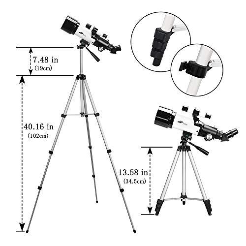 望遠鏡 大人用 望遠鏡 子供 初心者 70mm 絞り 400mm AZマウント 完全マルチコーティング光学 天文学屈折 三脚付き 携帯電話アダプター  バックパック