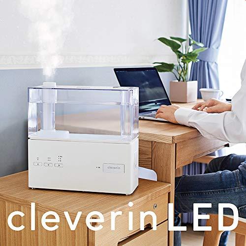 Doshisha Humidifier Ultrasonic Type Equipped with Cleverin LED Disinfectant  White