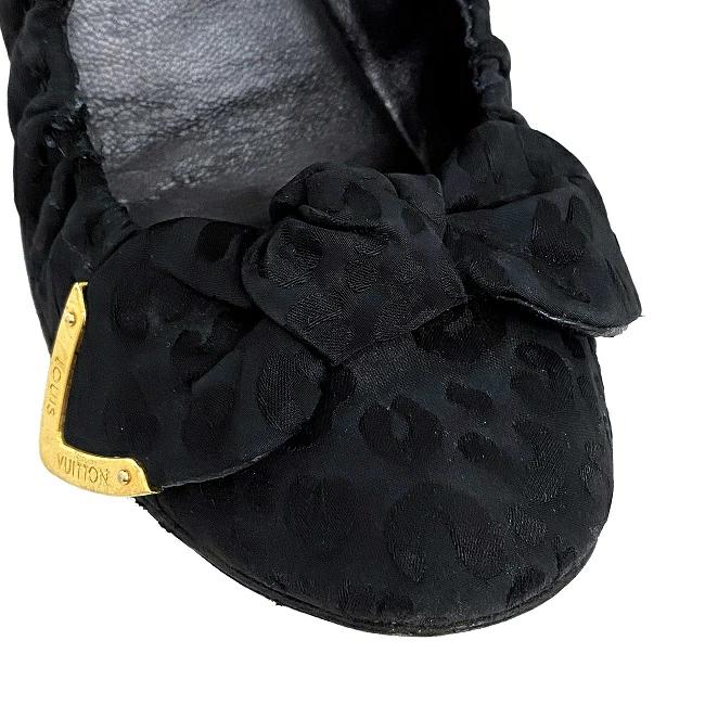 Buy Louis Vuitton ballet shoes black gold 36 1/2 23.0cm nylon