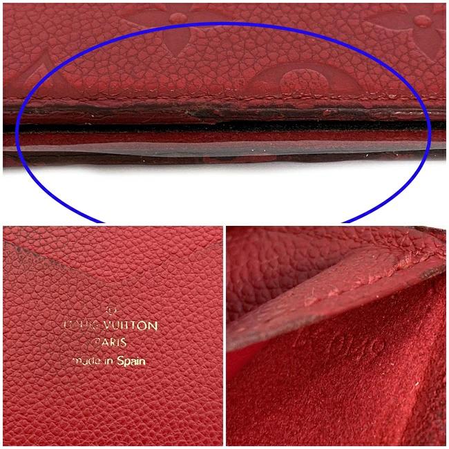 Louis Vuitton Cover iPhone X Xs Folio Red Scarlet Monogram Emplant M63588  Notebook Type Leather Used BC4168