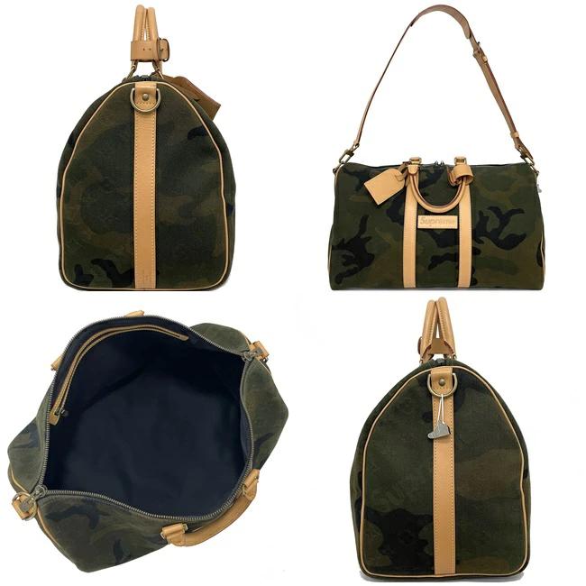 Louis Vuitton Supreme Boston Bag Keepol Bandolier 45 Khaki Green