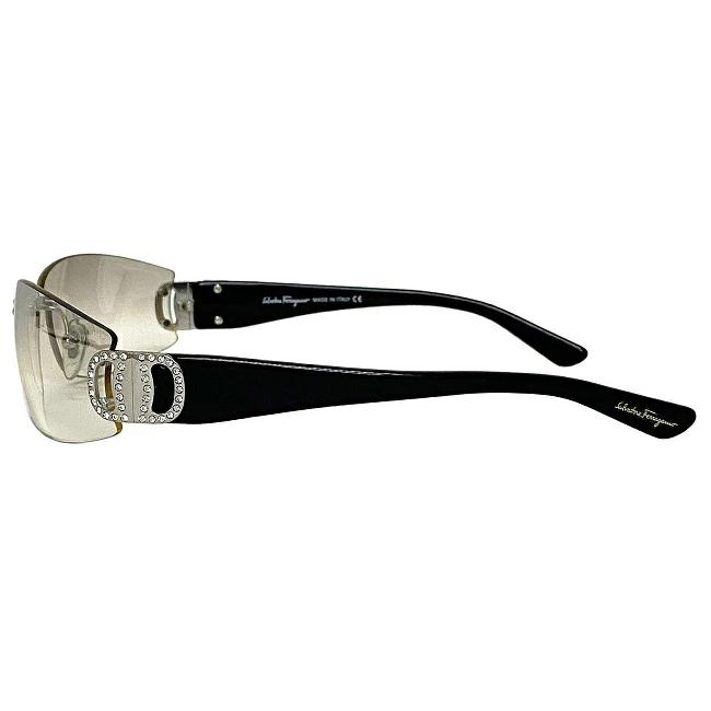 Ferragamo Sunglasses Gray Silver Black Vala 1084-B Rhinestone Plastic Metal  Material Used Salvatore