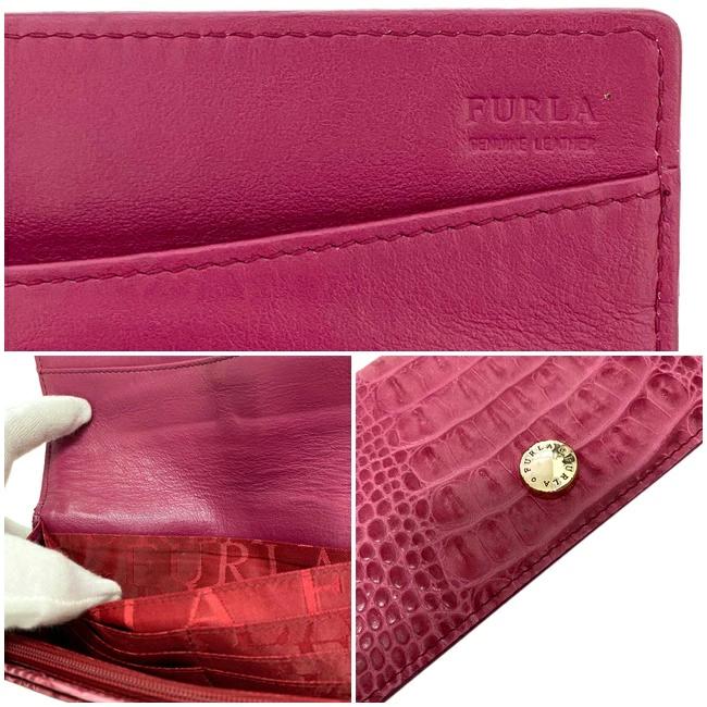 FURLA 長財布 クロコ型押し - 小物