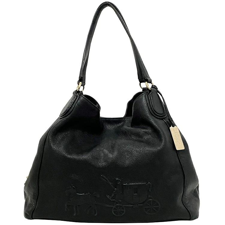 Coach black 2024 grained tote bag