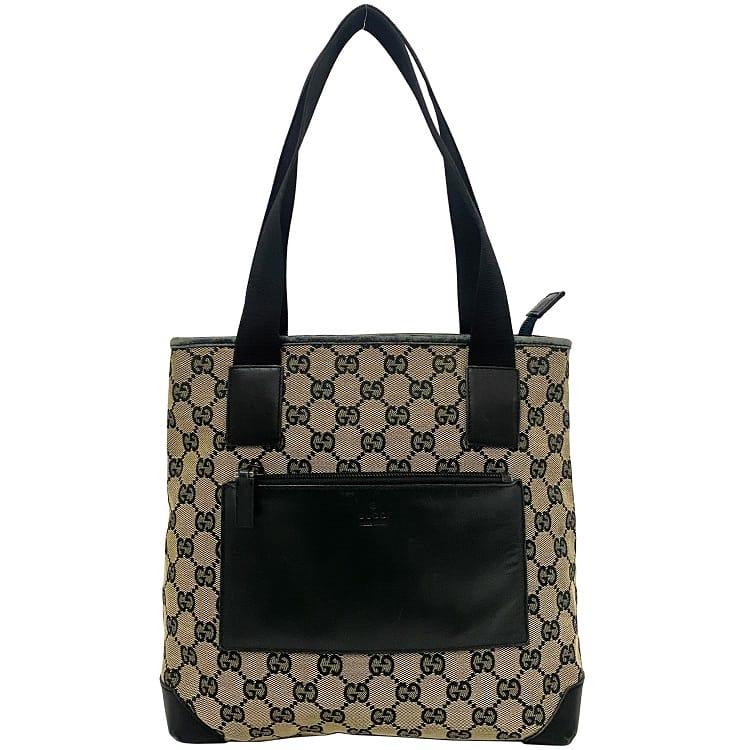 Buy Gucci Tote Bag Beige Navy Black GG 019 0402 Handbag Canvas