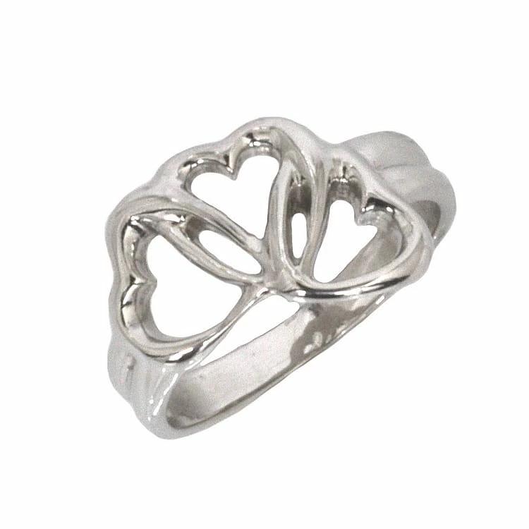 Tiffany Triple Heart Ring Silver Ring No. 11.5 Ag 925 S Rank T...