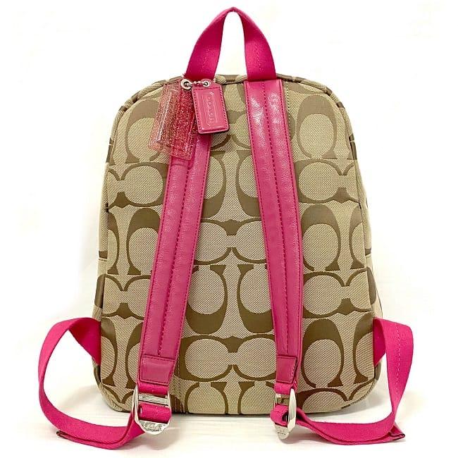 Coach backpack 2024 pink and tan