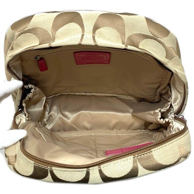 Coach backpack best sale pink and tan