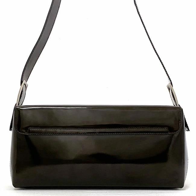 Salvatore Ferragamo Handbag Brown AQ-21 8853 Semi-Shoulder Bag Patent  Leather Used Salvatore