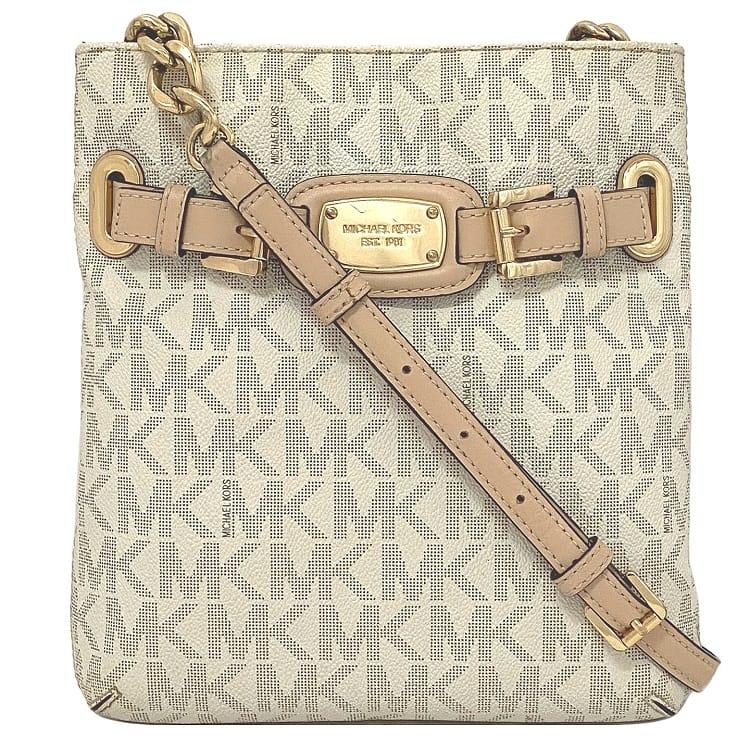 Buy Michael Kors shoulder bag beige white gold chain PVC leather