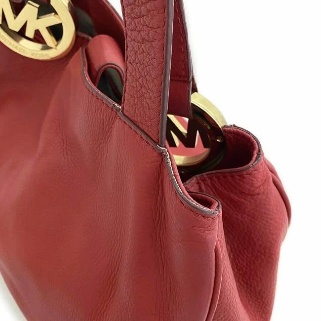 Buy Michael Kors tote bag red gold logo leather GP used MICHAEL