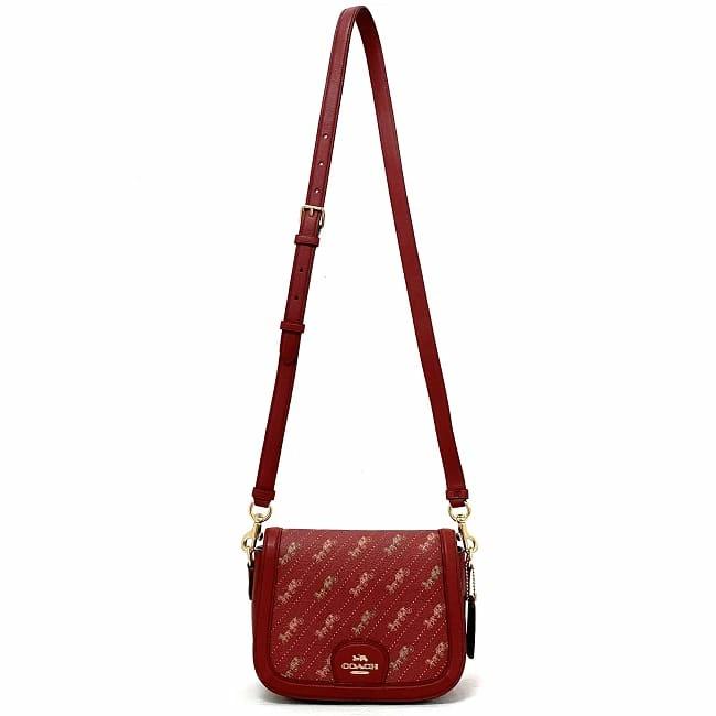 Buy Free Shipping Coach shoulder bag red gold horse and carriage