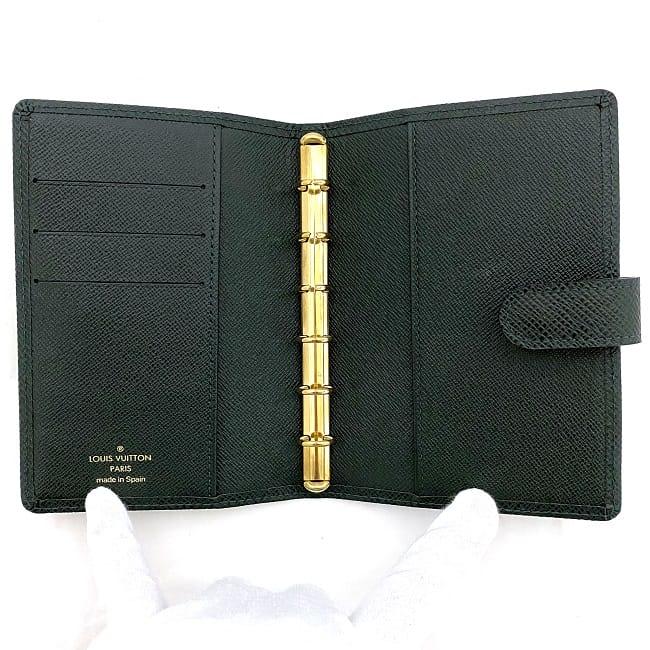 Louis Vuitton 6-hole notebook cover Agenda PM Green Episea Taiga R20424  notebook leather used CA1012 LOUIS VUITTON