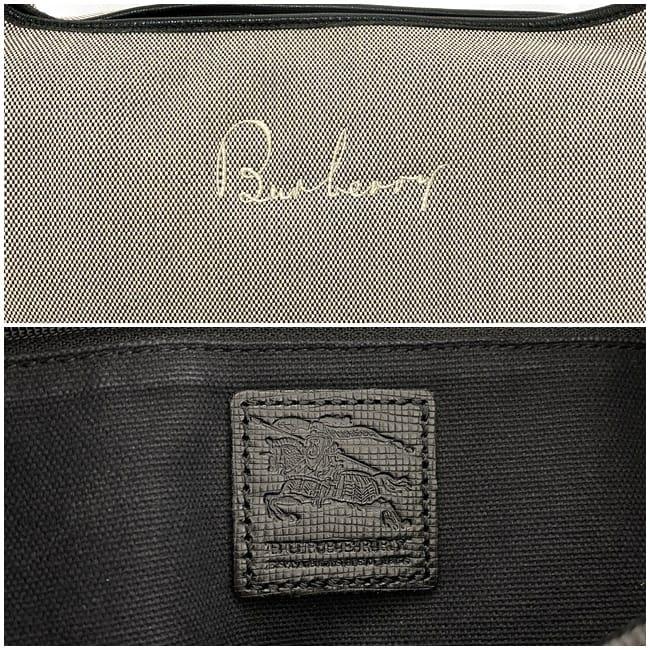 バーバリー ワンショルダー バッグ ナチュラル ベージュ ブラック 美品 ジャガード キャンバス レザー 中古 BURBERRY 肩掛け  ショルダーバッグ