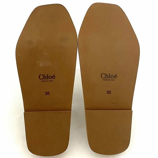 Chloe sandals brown white CHC19U187 unused 35 22.0cm leather lace