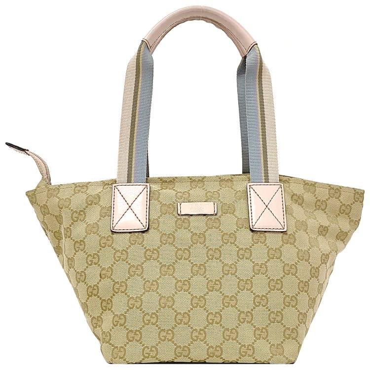 Buy Gucci Handbag Beige Pink Blue 131228 Good Condition Canvas